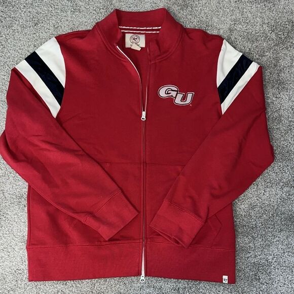 47 GU Gonzaga Bulldogs Full Zipper Track Jacket Team NCAA Red White Blue Large - Picture 1 of 6